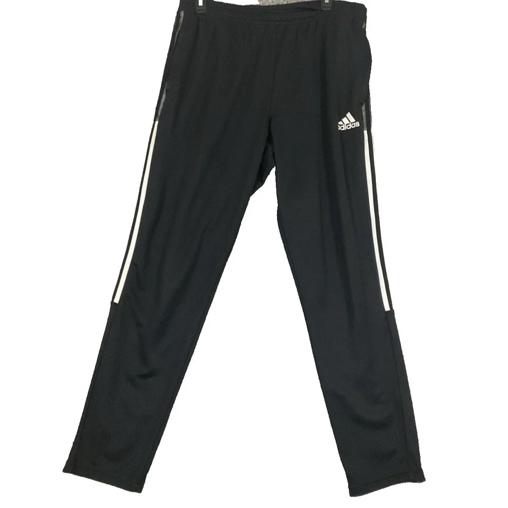 Adidas Primegreen Track Pants Joggers Black XL 3 Stripe Soccer Athletic Gym Fit